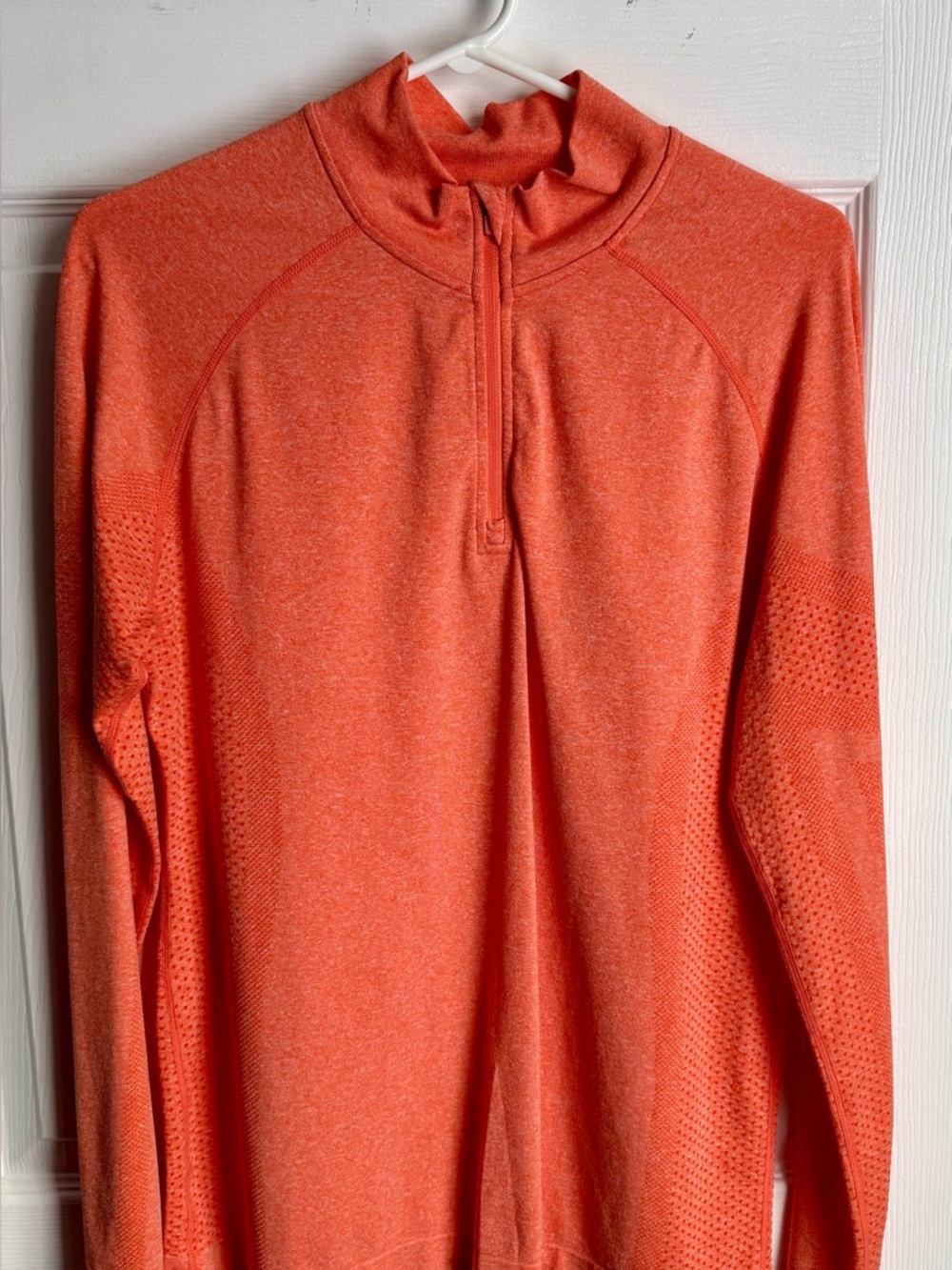 FIGS Salta Seamless ¼ Zip Long Sleeve Underscrub – Coral/Orange - XL